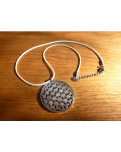 Blume des Lebens Amulett als Anhänger, versilbert