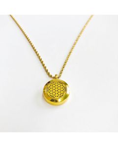 Blume des Lebens - Aromatherapie Duft-Amulett Gold