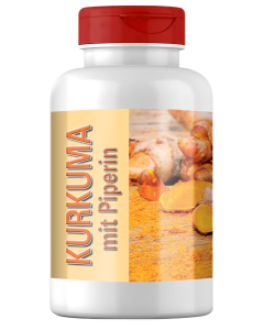 Kurkuma mit Piperin, 60 Kapseln Dose