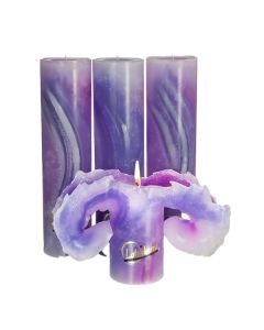 Lotuskerze Aquarell violett 28cm