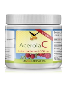 Vitamin C mit Acerola Kaupastillen mit Xylit & Kirschgeschmack, 180 Tabs XQ