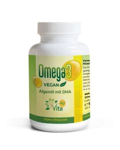 Omega 3 veganes Algenöl mit 450 mg DHA 120 Kapseln, Vita4U